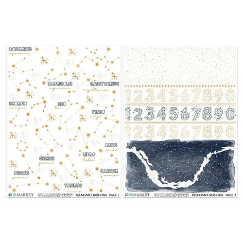 49 and Market - Starlight Dreams Rub-On Transfers - Constellation