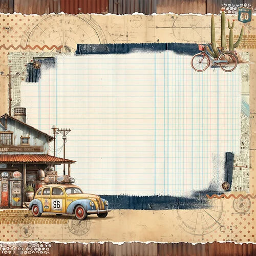 49 and Market - Rust and Revs Collection - 12 x 12 Double Sided Paper - Adventure