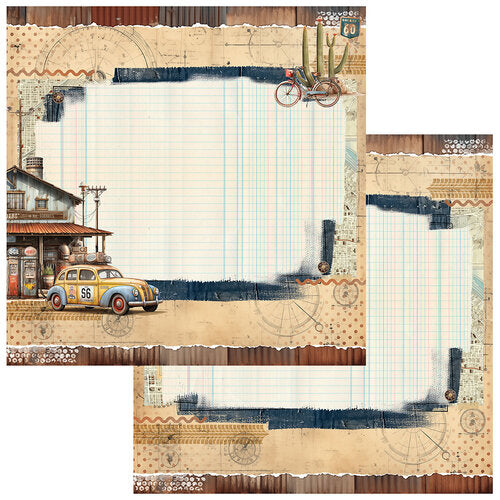49 and Market - Rust and Revs Collection - 12 x 12 Double Sided Paper - Adventure