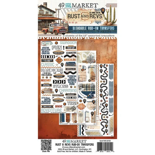 49 and Market - Rust and Revs Collection - Blendable Rub-On Transfers