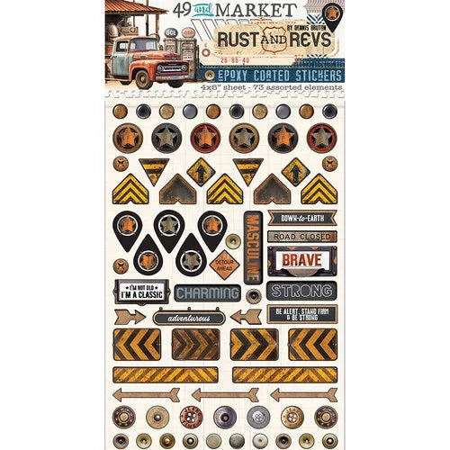 49 and Market - Rust and Revs Collection - Epoxy Coated Stickers