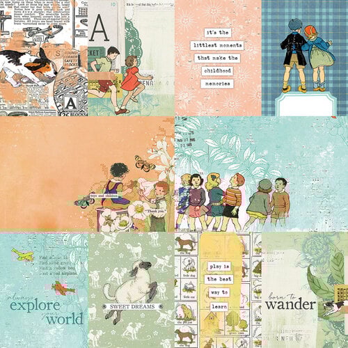 49 and Market - Toddler Time - 12 x 12 Double-Sided Paper - Journal Cards