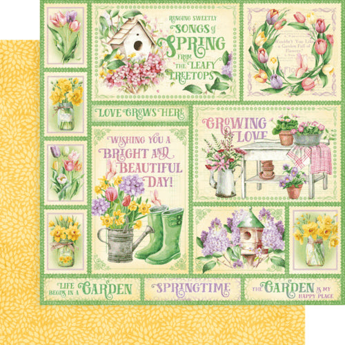 Graphic 45 - Grow With Love Collection - 12 x 12 Double Sided Paper - Bright Beautiful Day
