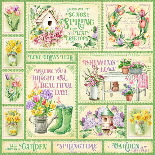 Graphic 45 - Grow With Love Collection - 12 x 12 Double Sided Paper - Bright Beautiful Day