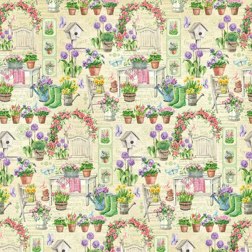 Graphic 45 - Grow With Love Collection - 12 x 12 Double Sided Paper - Tiptoe Through The Tulips