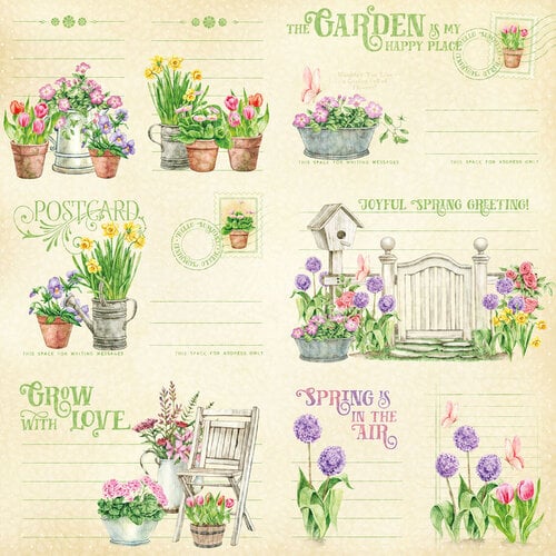 Graphic 45 - Grow With Love Collection - 12 x 12 Double Sided Paper - Friends And Flowers