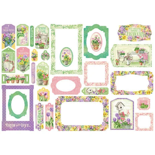 Graphic 45 - Grow With Love Collection - Ephemera - Tags And Frames