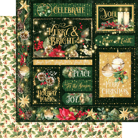 Graphic 45 - Merry & Bright Collection - Merry & Bright 12 x 12 Designer Cardstock
