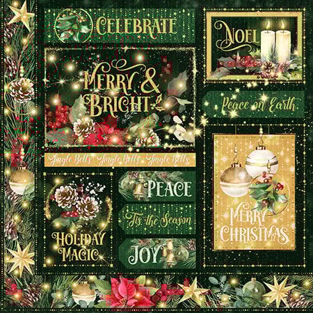 Graphic 45 - Merry & Bright Collection - Merry & Bright 12 x 12 Designer Cardstock
