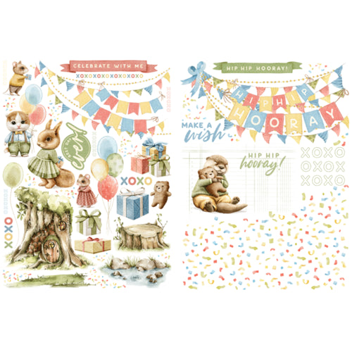 Graphic 45 - Hip Hip Hooray Collection - Rub-On Transfers