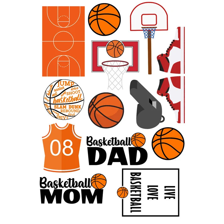 SSC Designs - Sports Beat Collection - Ephemera Laser Cuts - Basketball