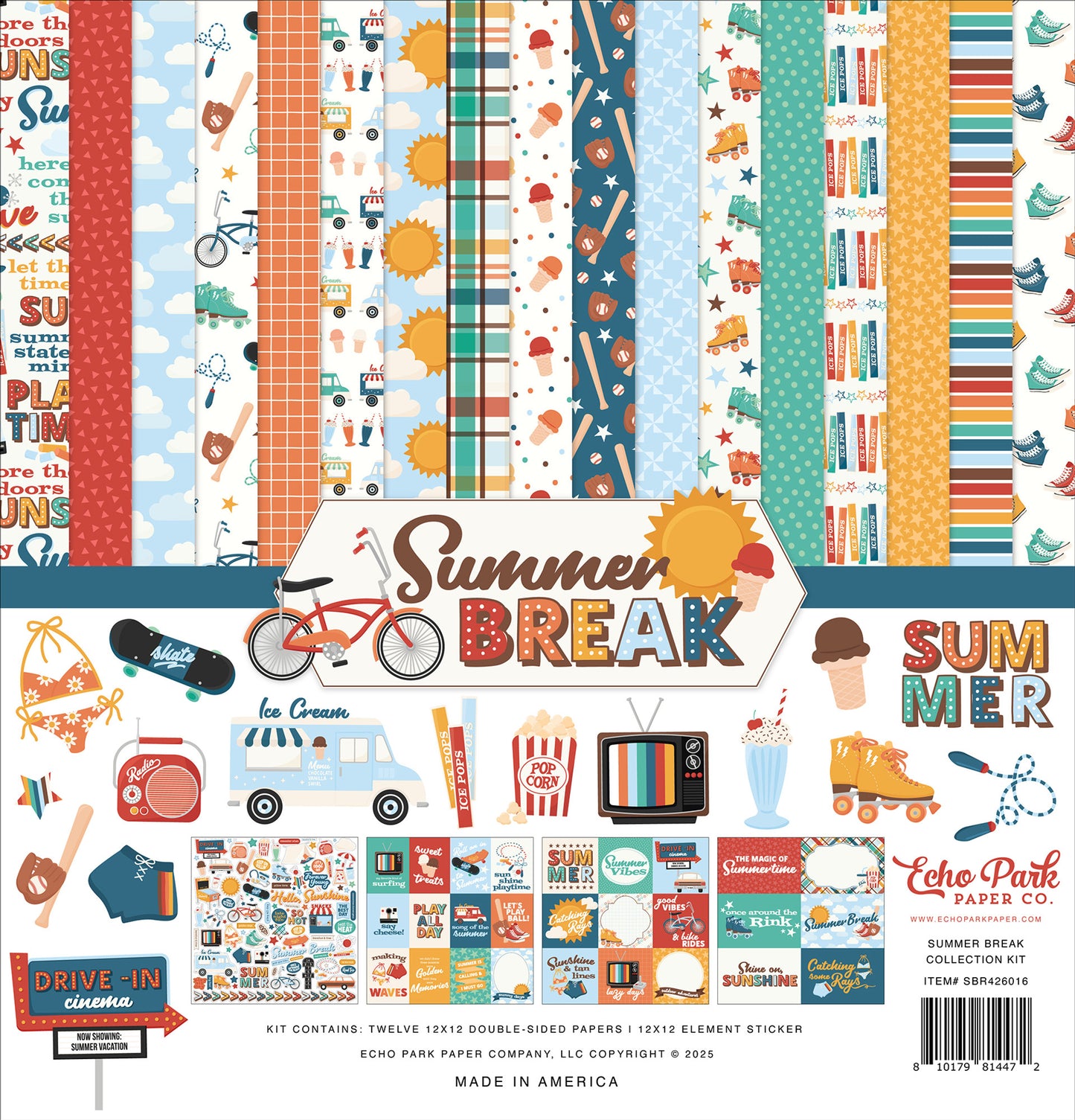 Echo Park - Summer Break Collection - 12 x 12 Collection Kit