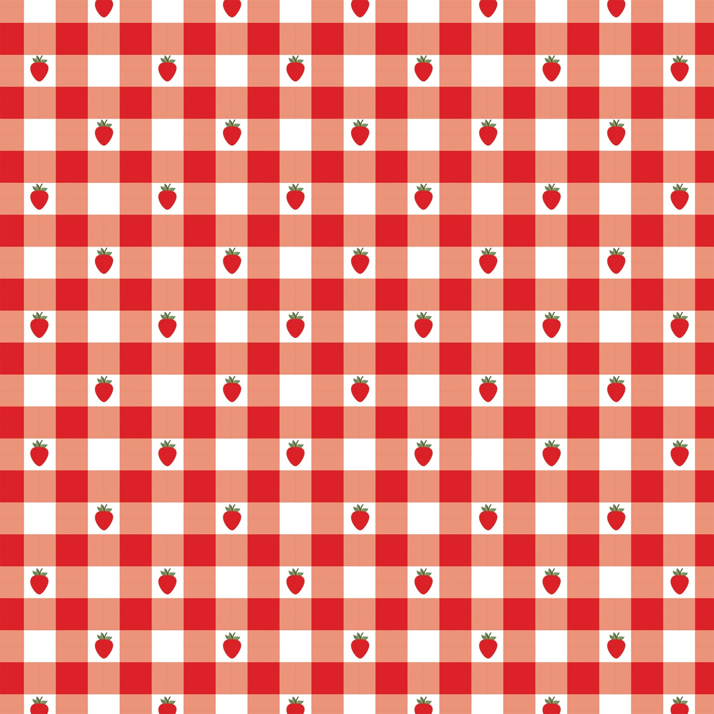 Echo Park - Strawberry Fields Collection - 12 x 12 Double Sided Paper - Strawberry Gingham