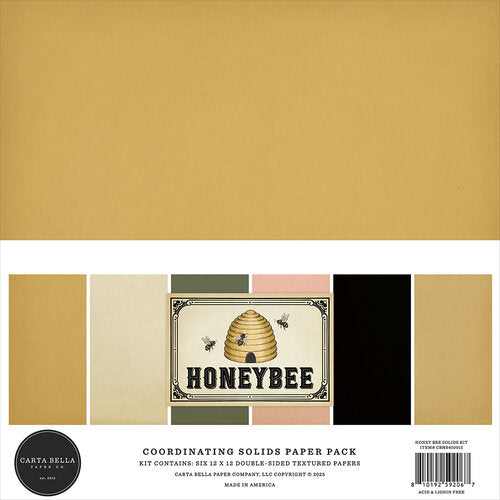 Carta Bella Paper - Honey Bee Collection - 12 x 12 Paper Pack - Solids
