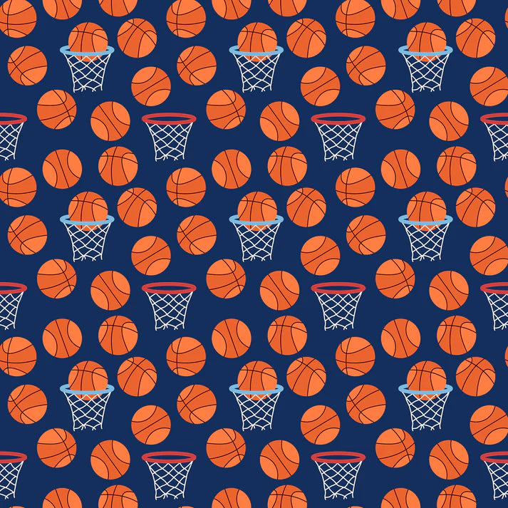 SSC Designs - Sports Beat Collection - 12 x 12 Double-Sided Scrapbook Paper - Basketball Hoops