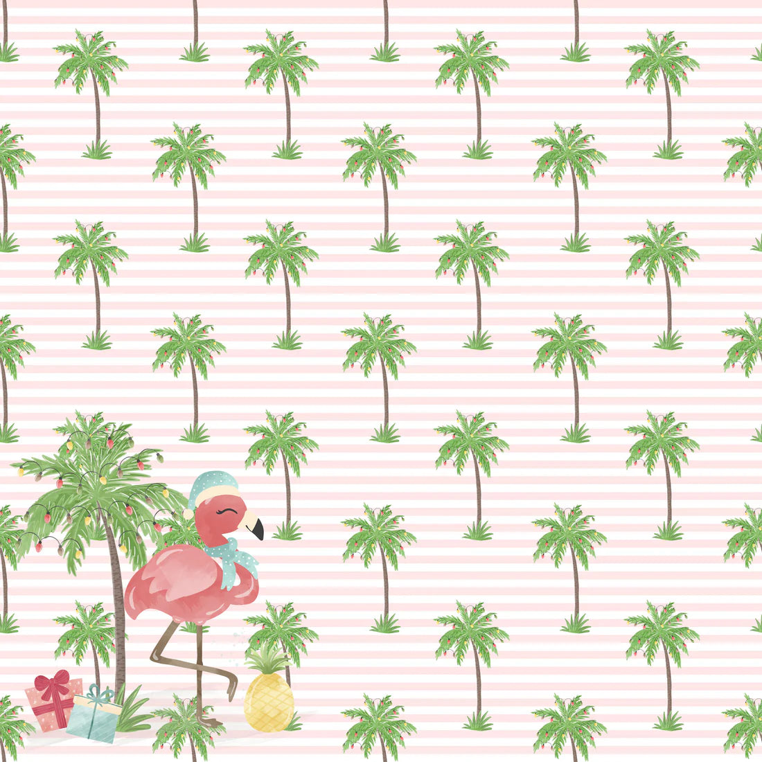 SSC Designs - Flamingo Christmas Collection - Flamingo Fun 12 x 12 Double-Sided Scrapbook Paper