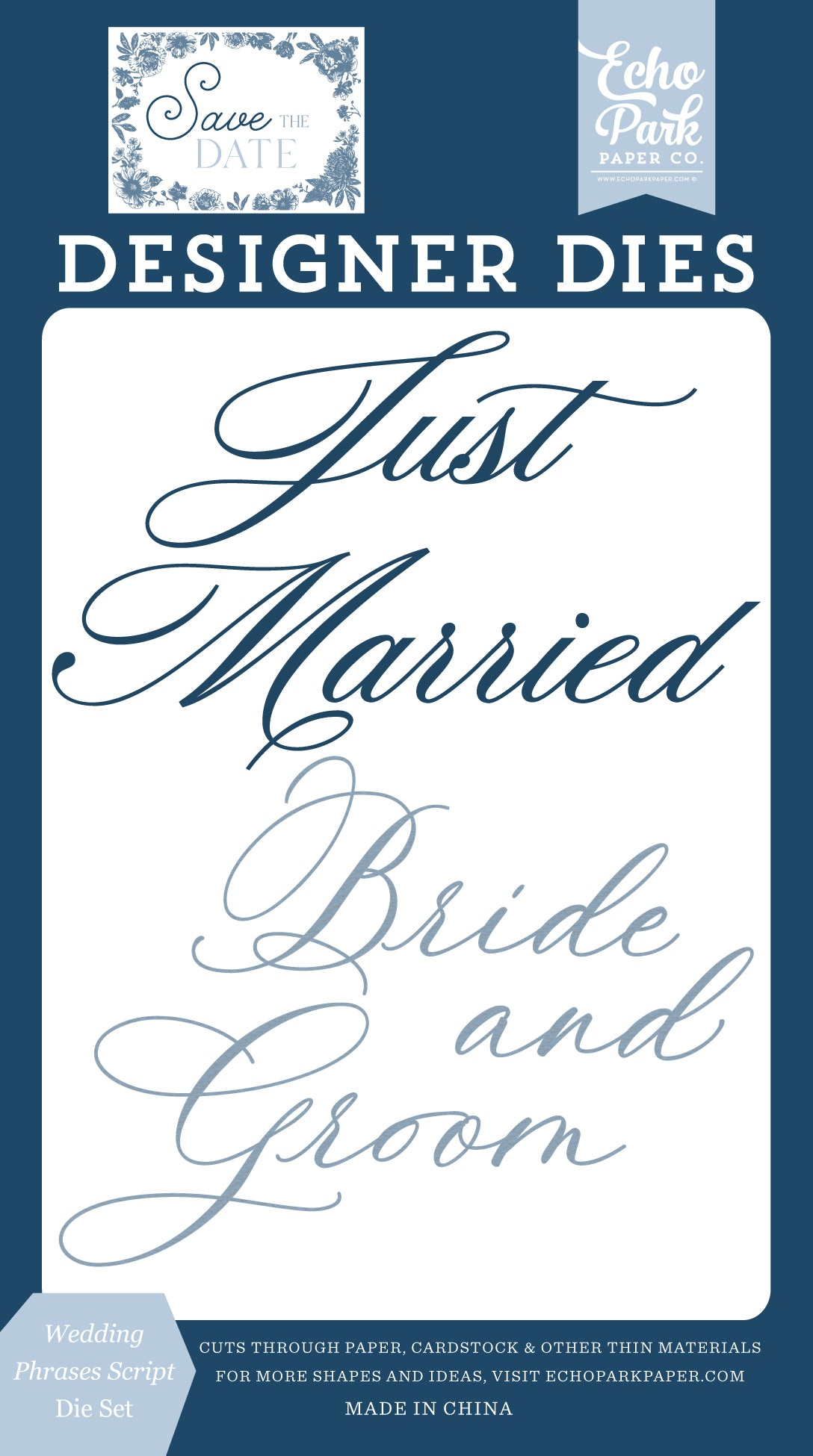 Echo Park - Save The Date Collection - Designer Dies - Wedding Phrases Script