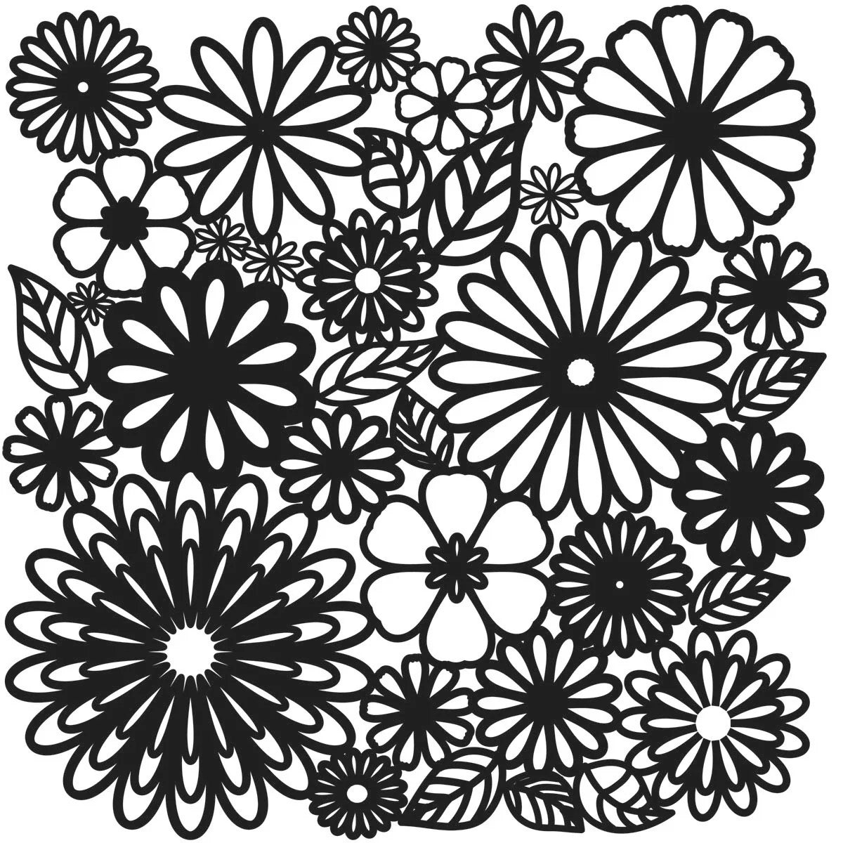 The Crafter's Workshop - 6 x 6 Stencil - Flower Frenzy