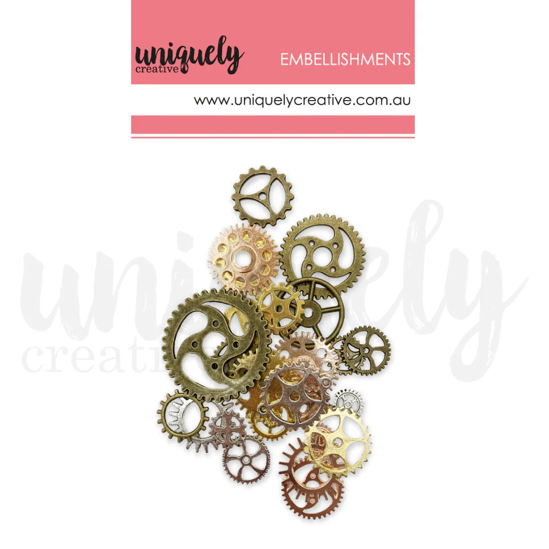 Uniquely Creative - Embellishments - Mixed Metal Cogs