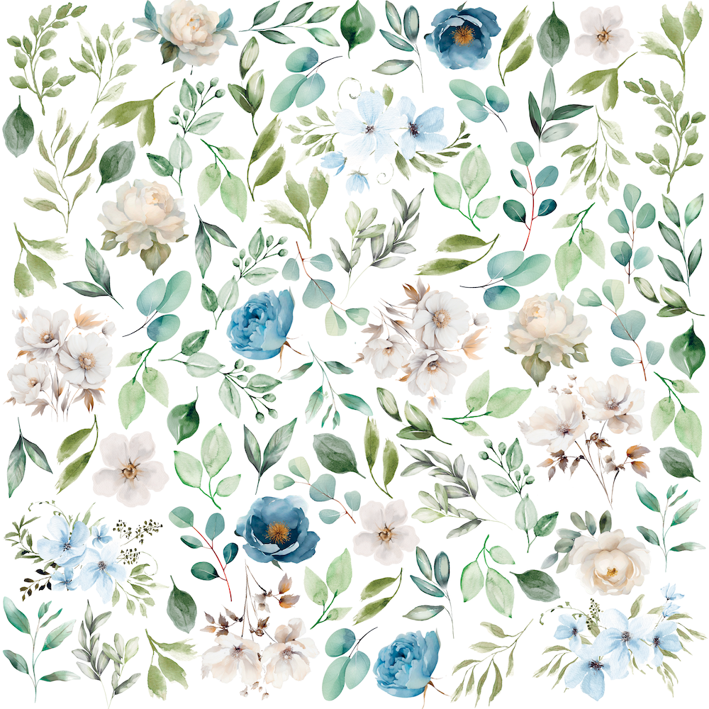 Uniquely Creative - Delighted Curiosities Collection - 12 x 12 Double Sided Paper - Ephemeral Blooms