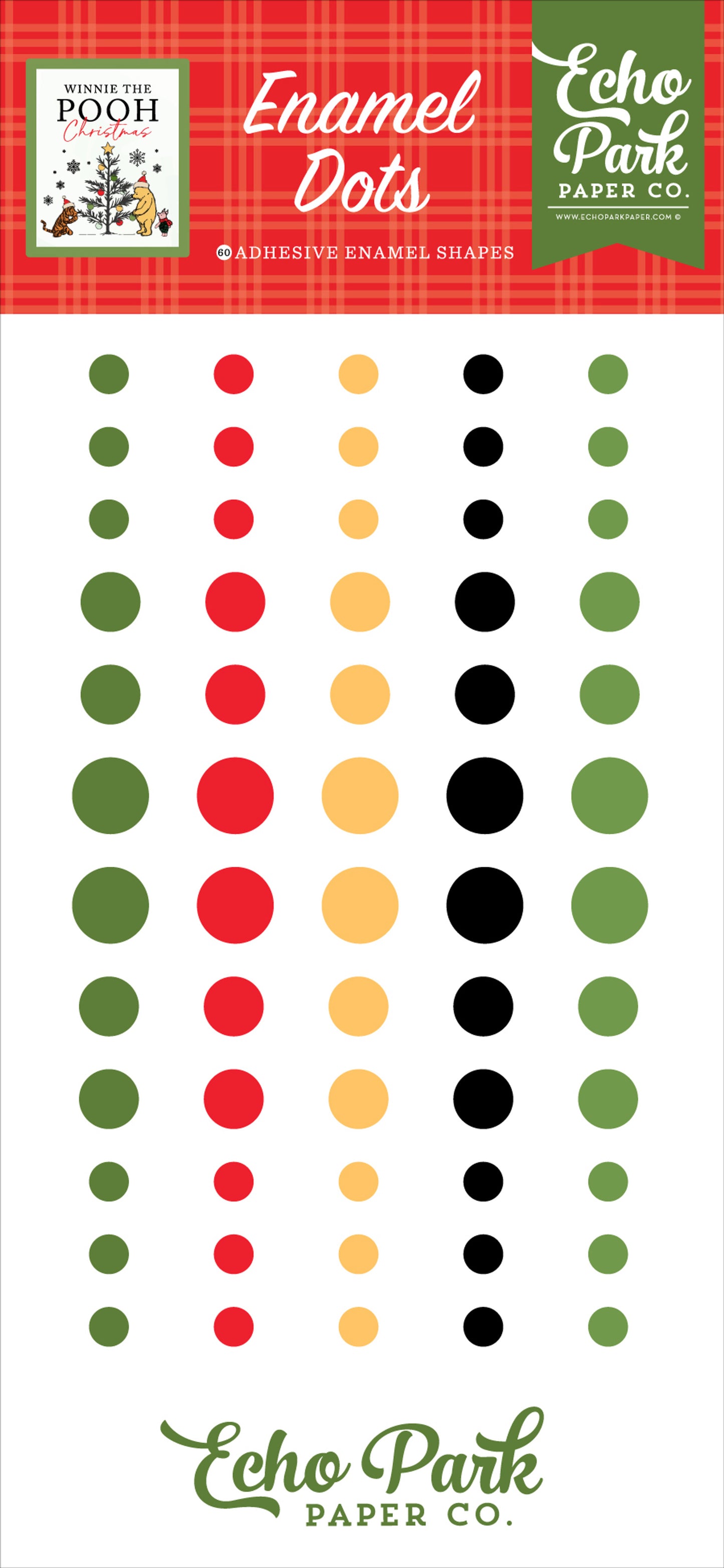 Echo Park - Winnie The Pooh Christmas Collection - Enamel Dots