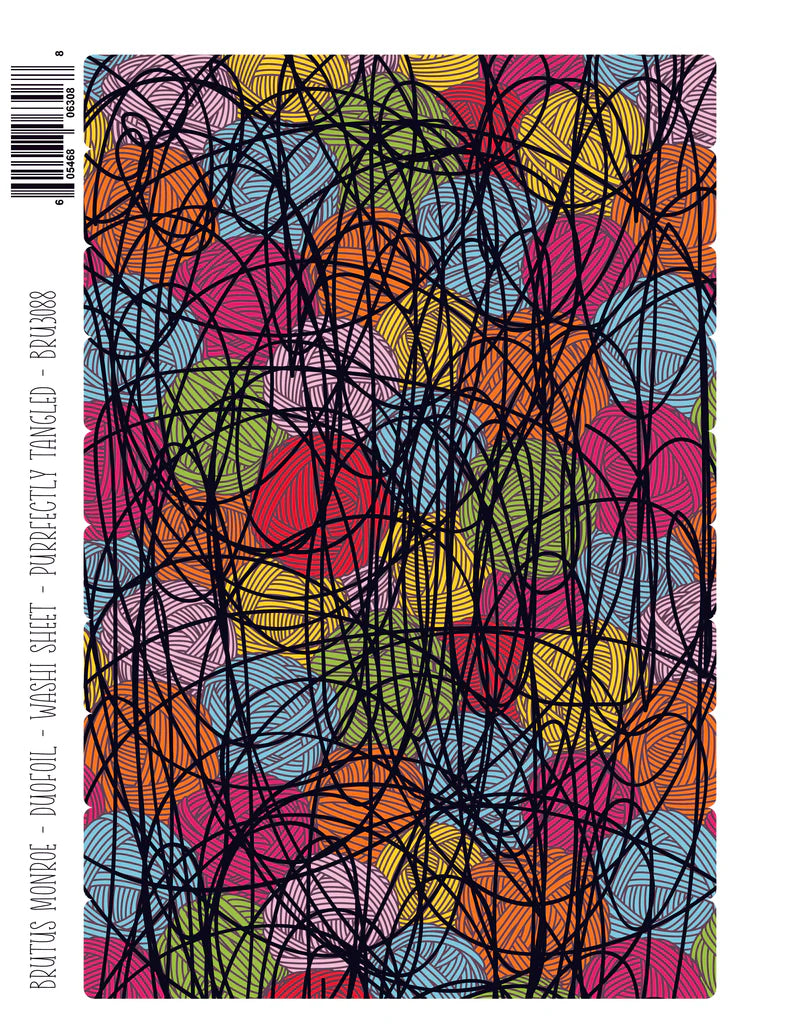 Brutus Monroe - Purrfectly Tangled | DuoFoil Washi Sheet