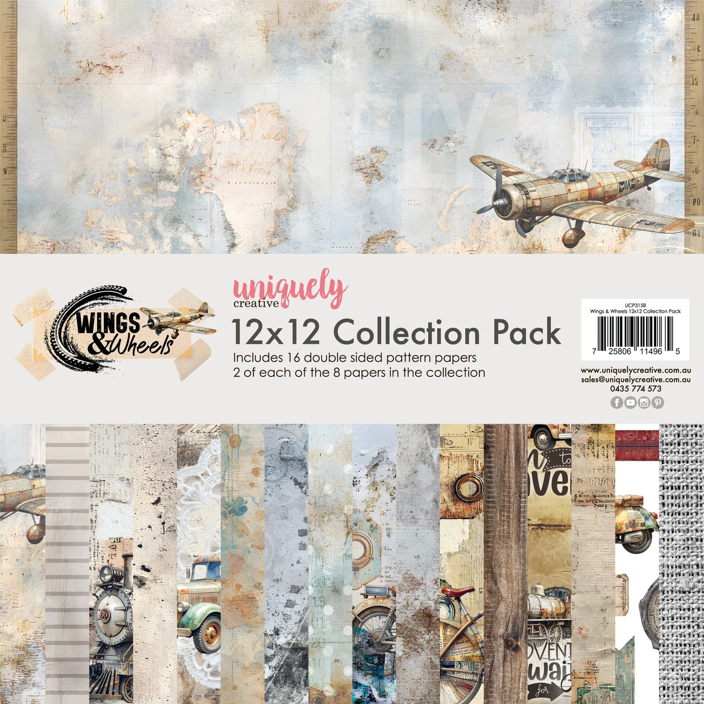 Uniquely Creative - Wings And Wheels Collection - 12x12 Collection Pack