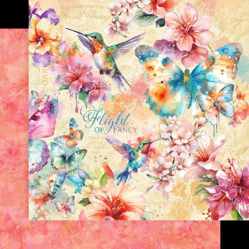 Graphic 45 - Flight of Fancy Collection - 12 x 12 Double-Side Designer Cardstock - Flight Of Fancy