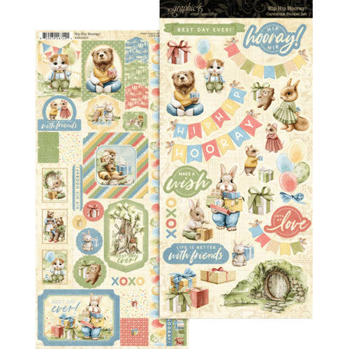 Graphic 45 - Hip Hip Hooray Collection - Cardstock Stickers