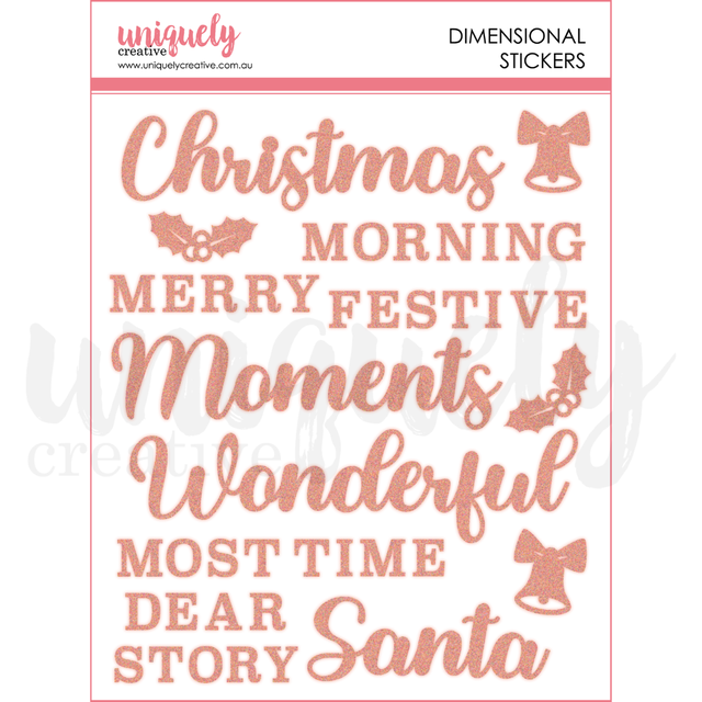 Uniquely Creative - Christmas Keepsakes Collection - Glitter Dimensional Stickers