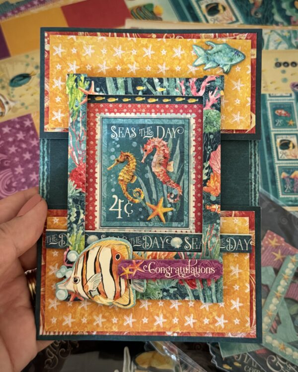 Graphic 45 - Seas The Day Collection - Chipboard Pieces - Tags & Frames