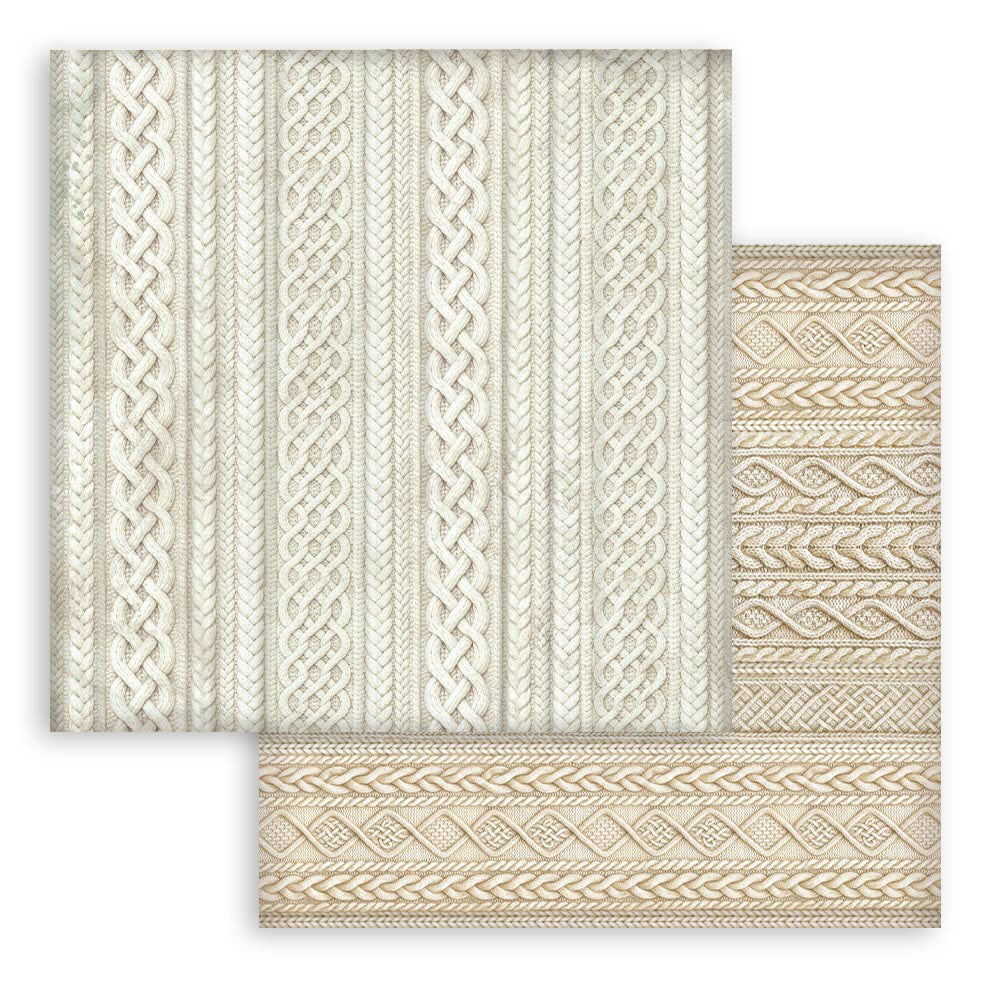 Stamperia - White Christmas Collection - 12 x 12 Double Sided Paper - Knitted Patterns