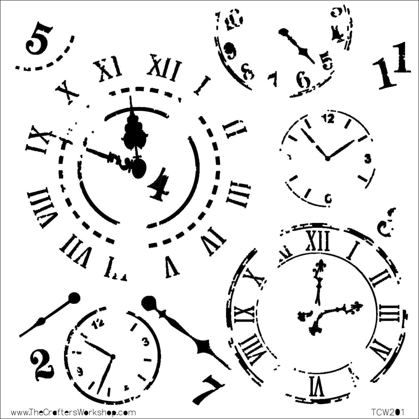 The Crafter's Workshop - 6 x 6 Stencil - Time Travel