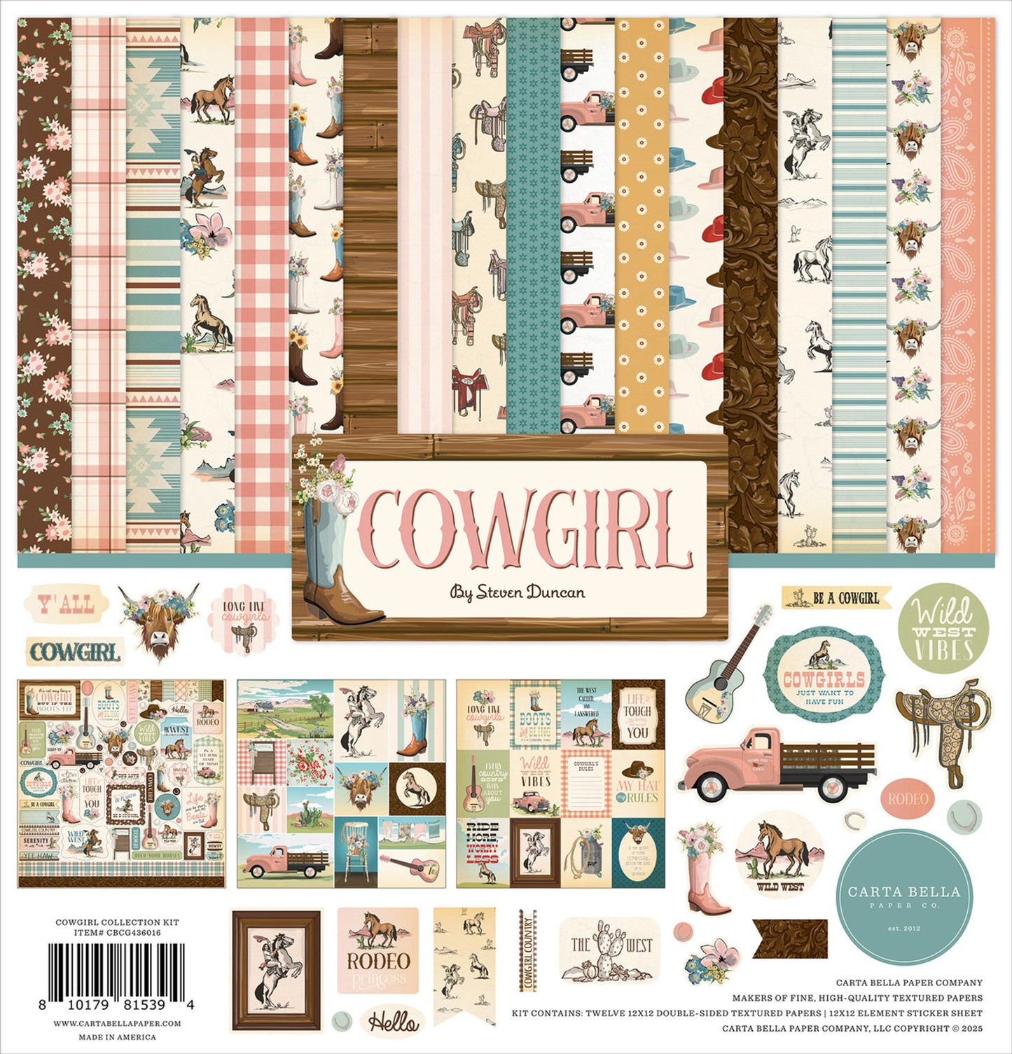Carta Bella - Cowgirl Collection - 12 x 12 Collection Pack