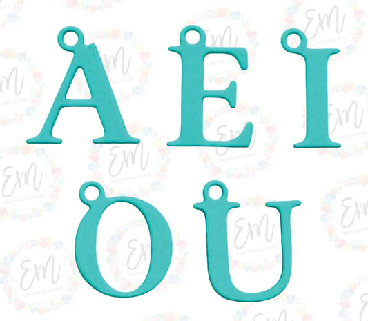 Emily Moore Designs - Simply Charming Collection - Dies - Vowel Charms