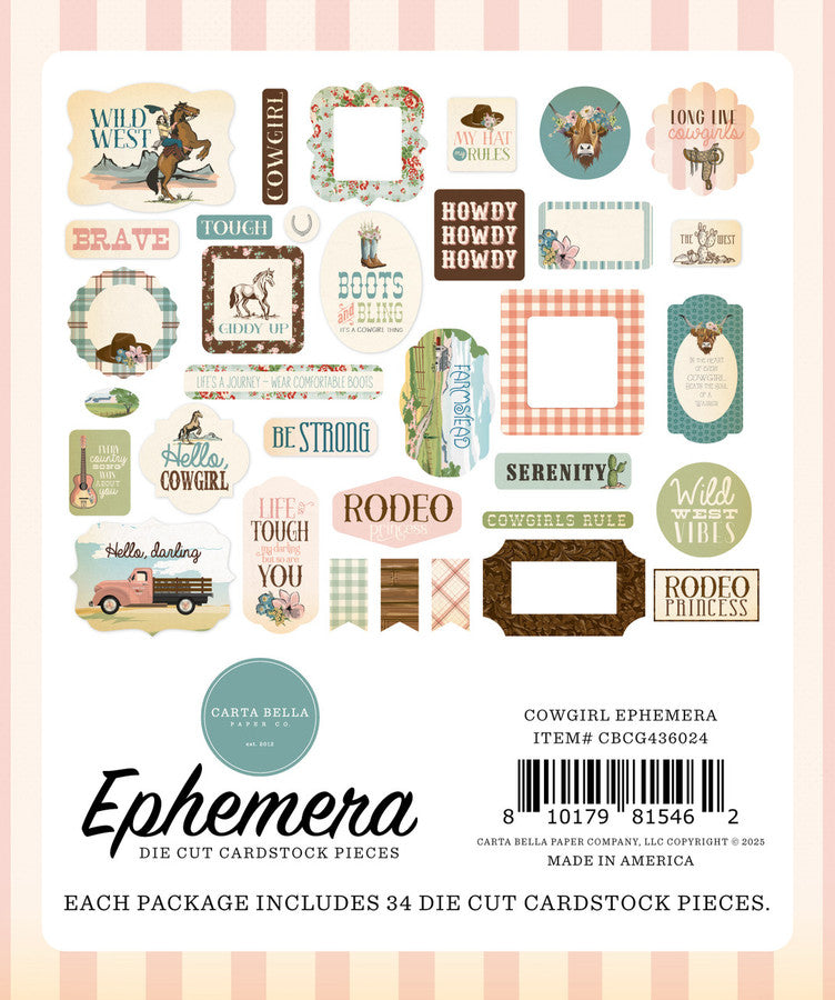 Carta Bella - Cowgirl Collection - Ephemera