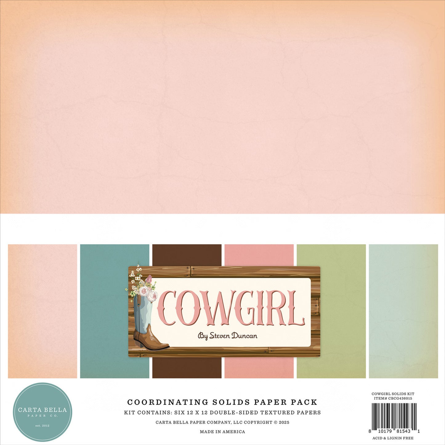 Carta Bella - Cowgirl Collection - 12 x 12 Solids Kit