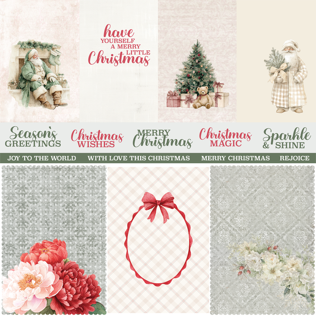 Uniquely Creative - Christmas Keepsakes Collection - 12 x 12 Double Sided Paper - Festive Memories