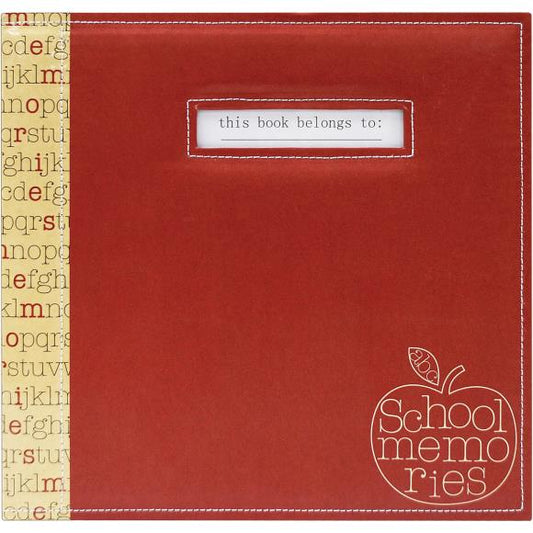 MBI - School Memories 12"X12" Post Bound Album With Name Window  - Red Apple