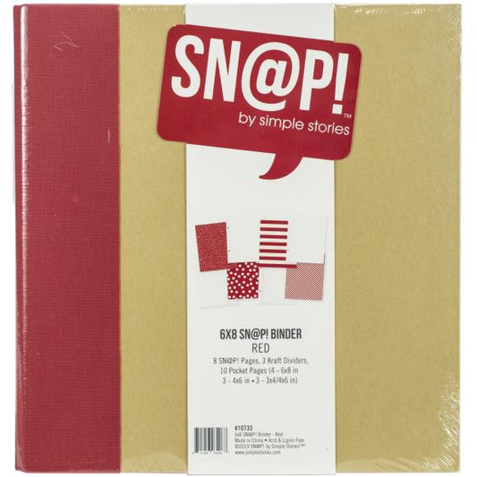 Simple Stories Sn@p! Binder 6"X8" - Red