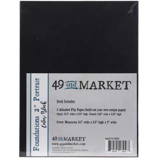 49 And Market Foundations 2" Portrait Album 8.5"x 6.5" - Black