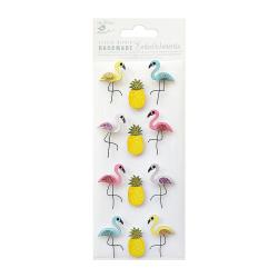 Little Birdie 3D Glitter Embellishment - Flamingo & Pineapple