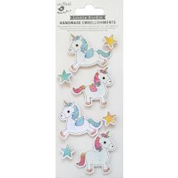 Little Birdie 3D Glitter Embellishment - Unicorn