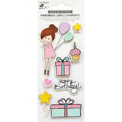 Little Birdie 3D  Sticker Embellishment - Happy Birthday
