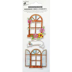 Little Birdie 3D Glitter Embellishment - Vintage Windows