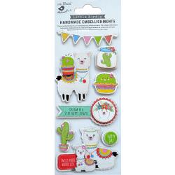 Little Birdie 3D Glitter Embellishment - Happy Llama