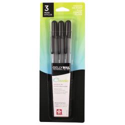 Sakura Gelly Roll Black Medium Point Pens 3/Pkg