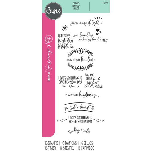 Sizzix - Catherine Pooler Stamps - Sending Sunshine Sentiments