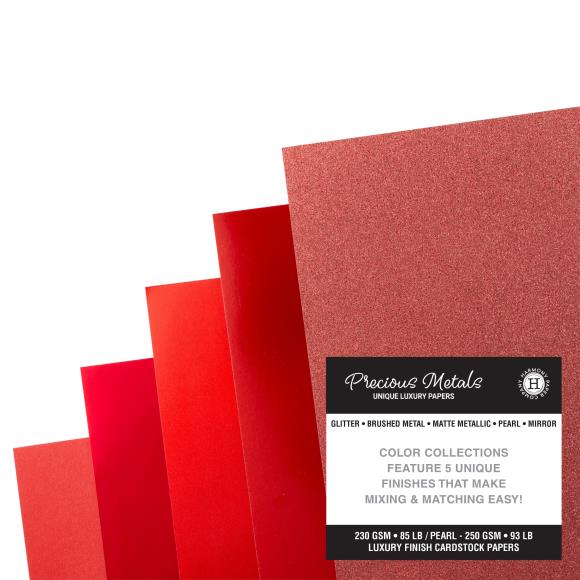 Harmony Precious Metals Cardstock 8.5"X11" -Red