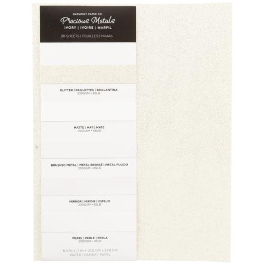 Harmony Precious Metals Cardstock 8.5"X11" - Ivory